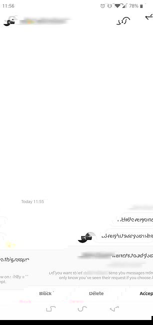 Кнопки принять, блокировать или удалить запрос в Direct