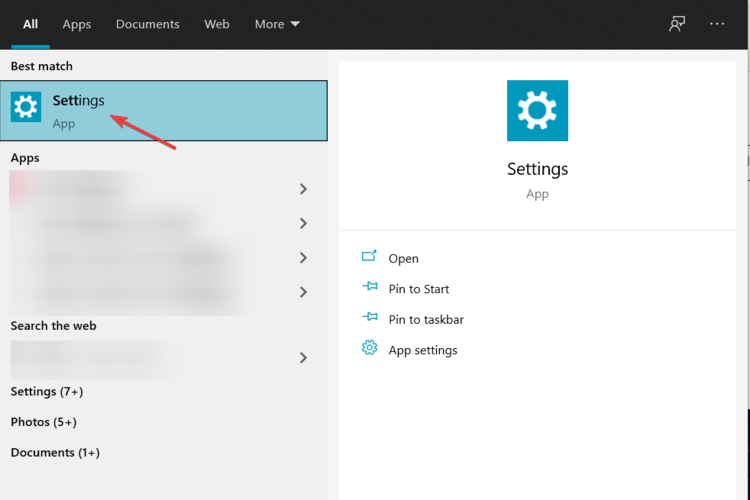 Меню Параметры в Windows