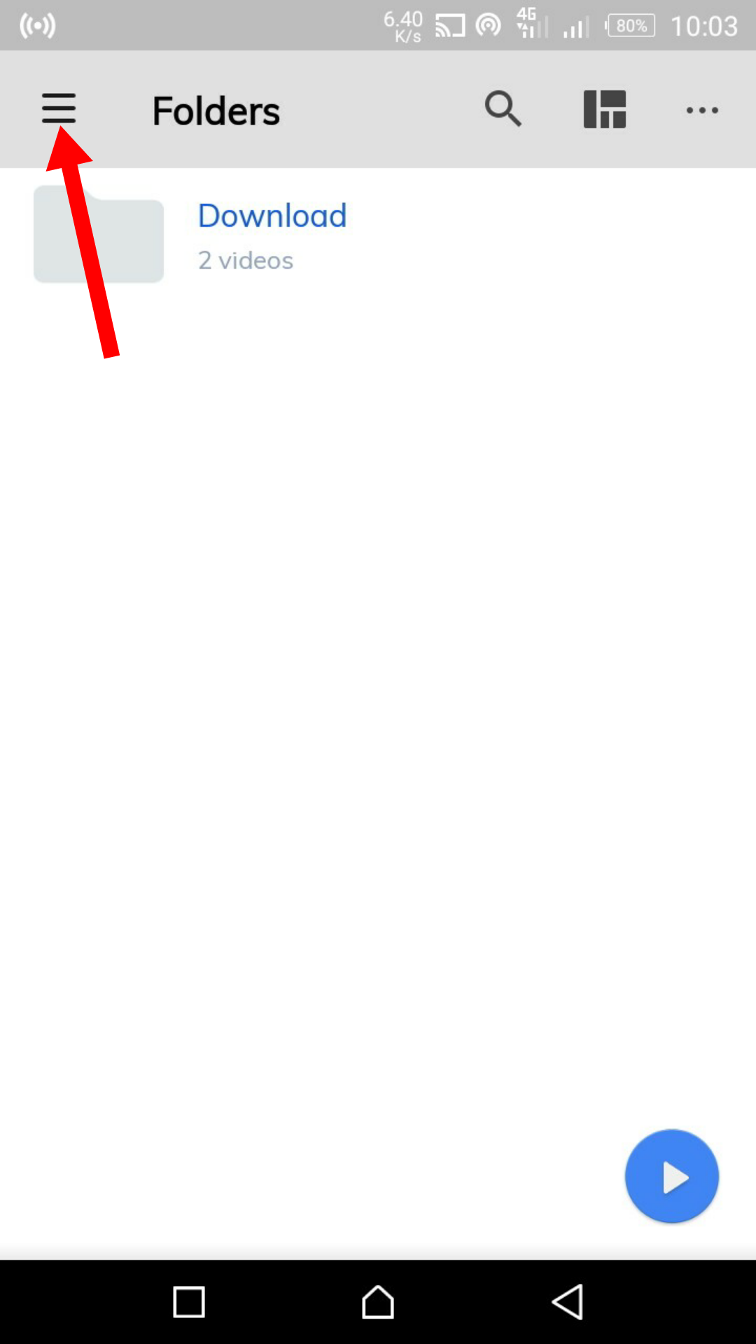 Иконка гамбургера MX Player