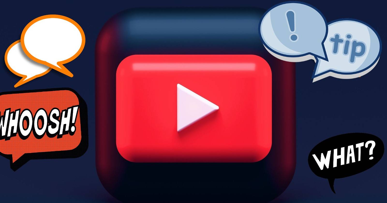 Логотип YouTube с облачками речи, обозначающими комментарии