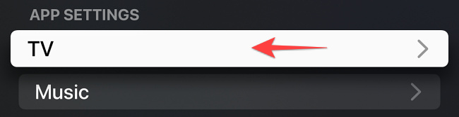 Выберите «TV» в настройках приложений.