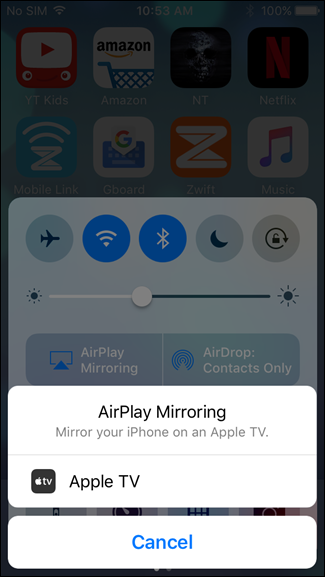 Интерфейс: подтверждение AirPlay