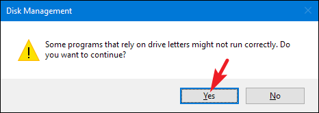 Предупреждение о зависимости приложений от буквы диска