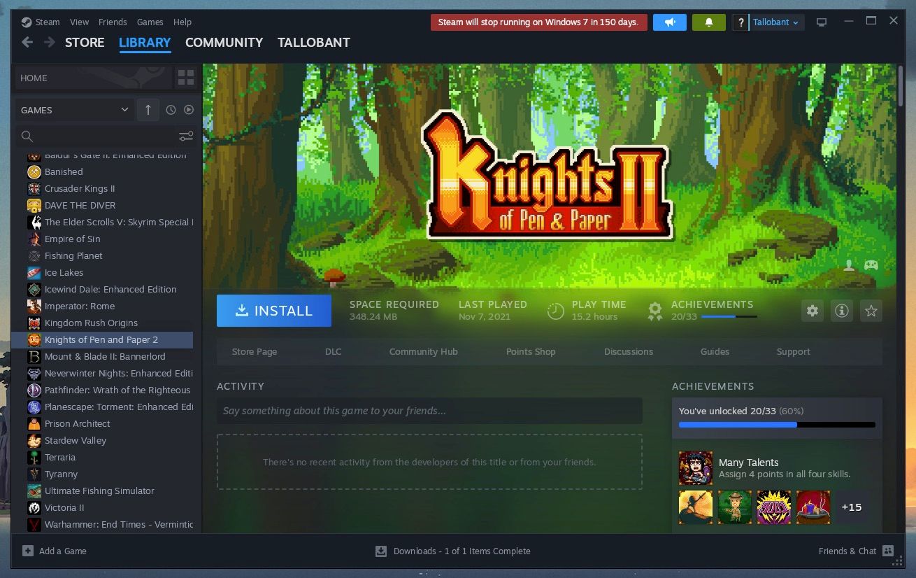 Knights of Pen & Paper II в Steam через CrossOver