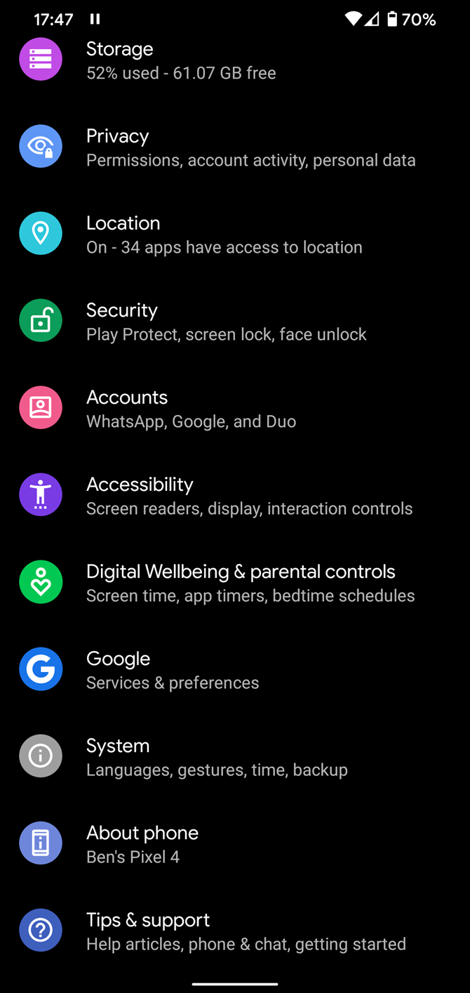 Android Settings