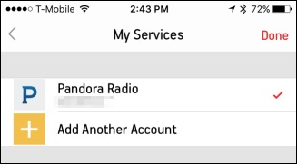 Экран добавления аккаунта в мобильном приложении Sonos