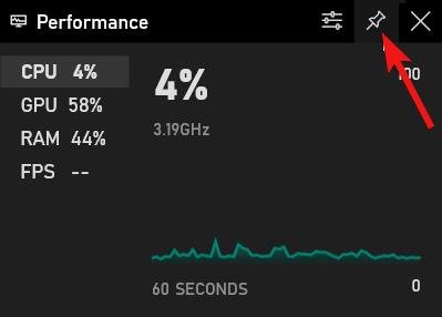 Pin the performance tab