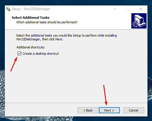 Процесс установки Win32 Disk Imager
