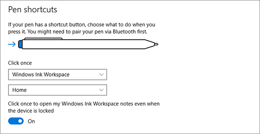 windows ink pen settings