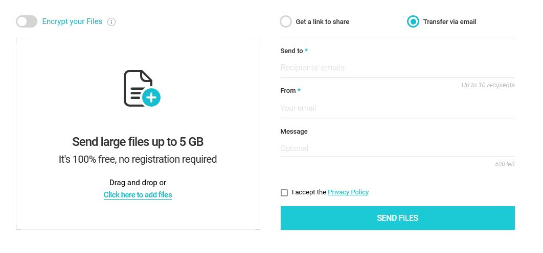 Интерфейс pCloud Transfer