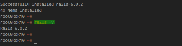 Скриншот установки Rails