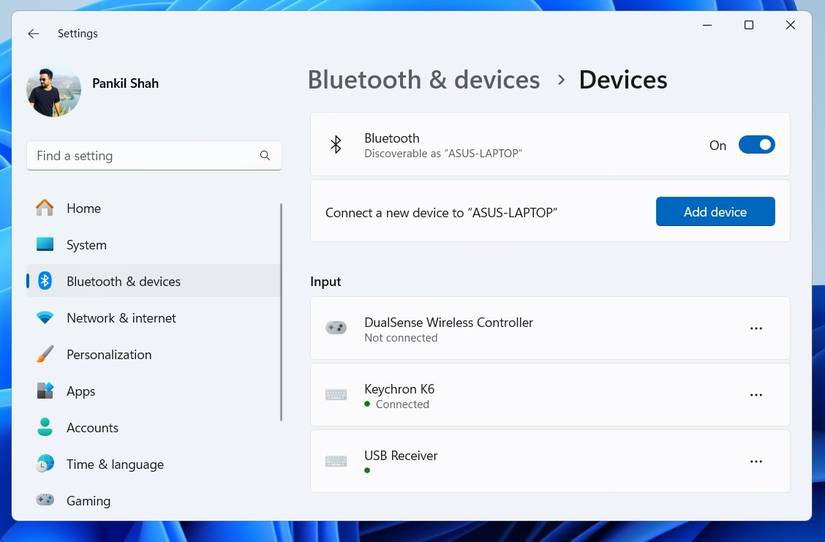 Подключение Bluetooth-устройства к Windows 11
