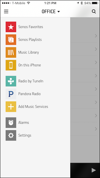 Раздел On this iPhone в Sonos