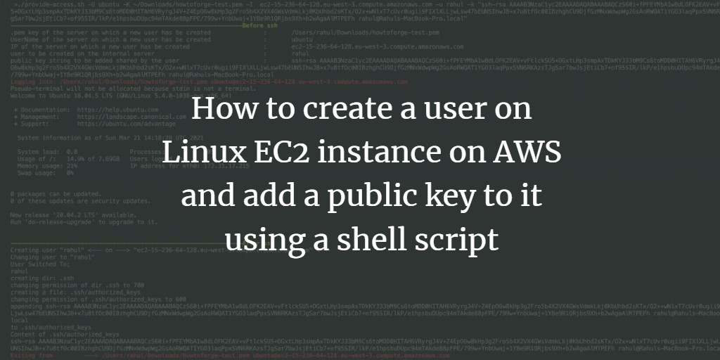 Создать пользователя и добавить SSH‑ключ на EC2