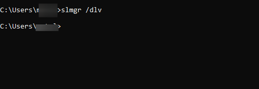 Окно slmgr /dlv с информацией об активации Windows