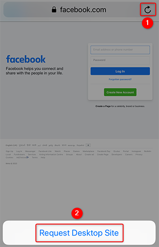 Нажмите и удерживайте иконку обновления, затем выберите 