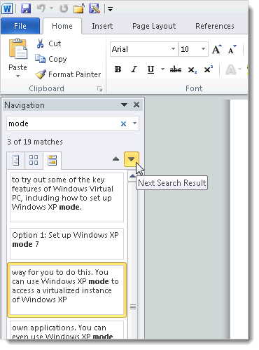 Кнопки перехода к следующему результату
