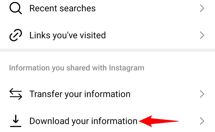 Выберите «Загрузить информацию».