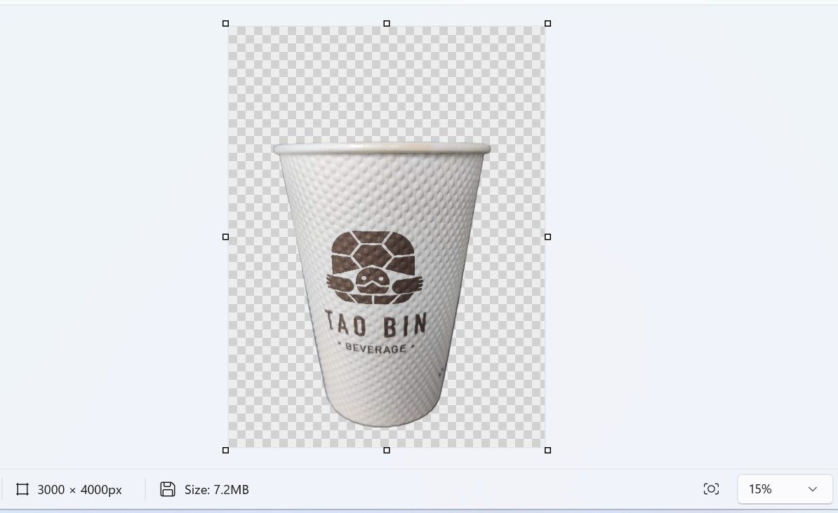 Изображение без фона в Paint после удаления фона.