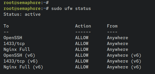 Статус UFW