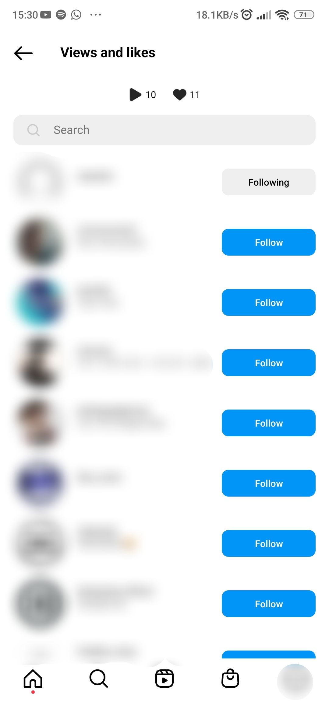 Статистика видео в Instagram