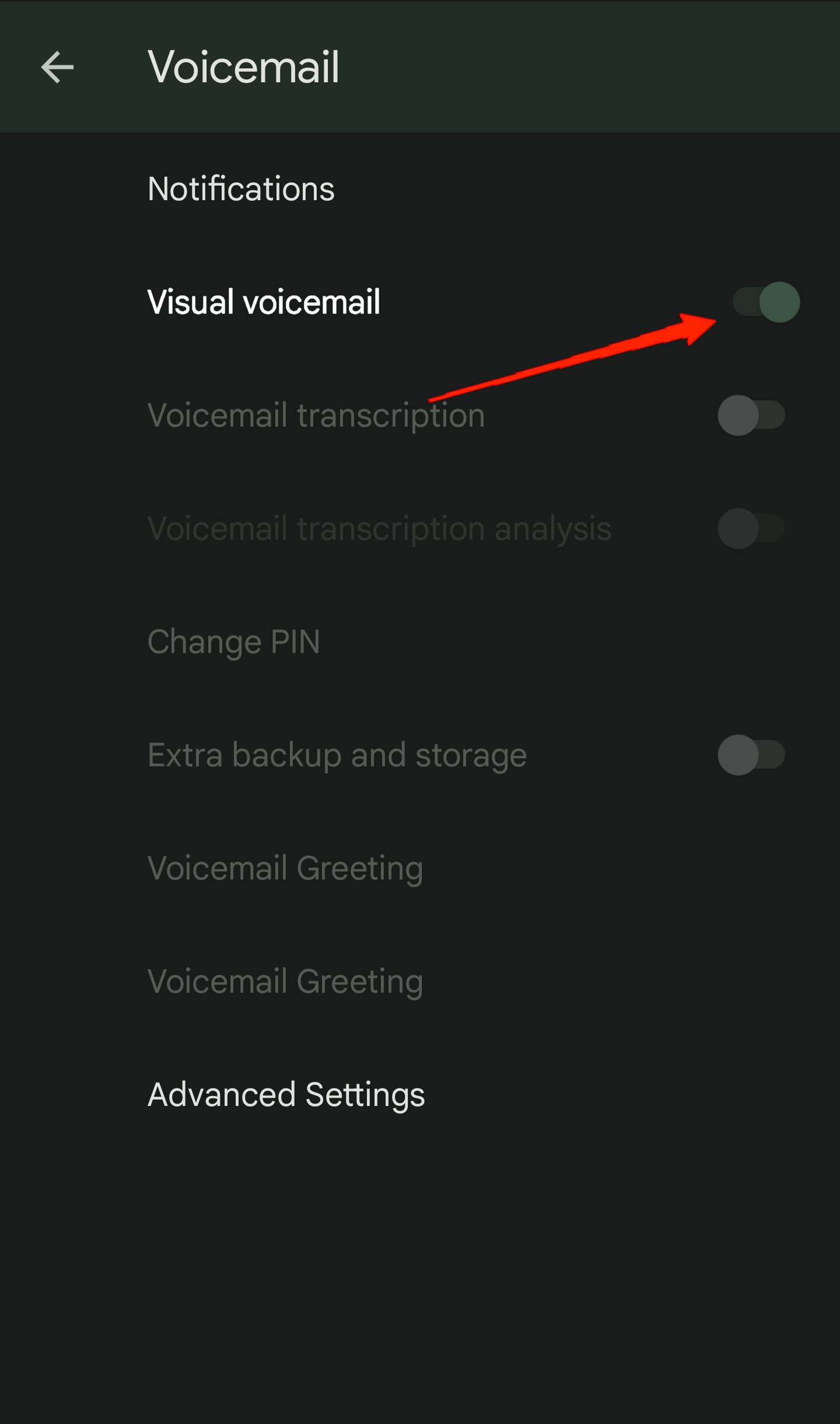 disable the toggle to turn it off