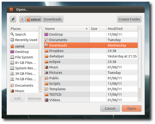 Список отслеживаемых папок в Cruftbuster