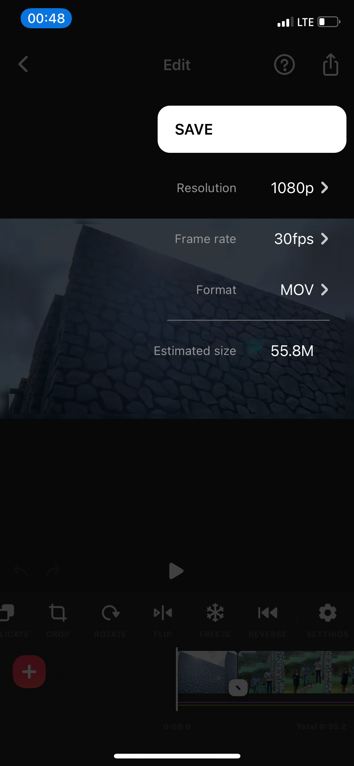 InShot на iPhone: экспорт и опции