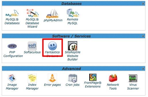 Установка WordPress через Fantastico в cPanel