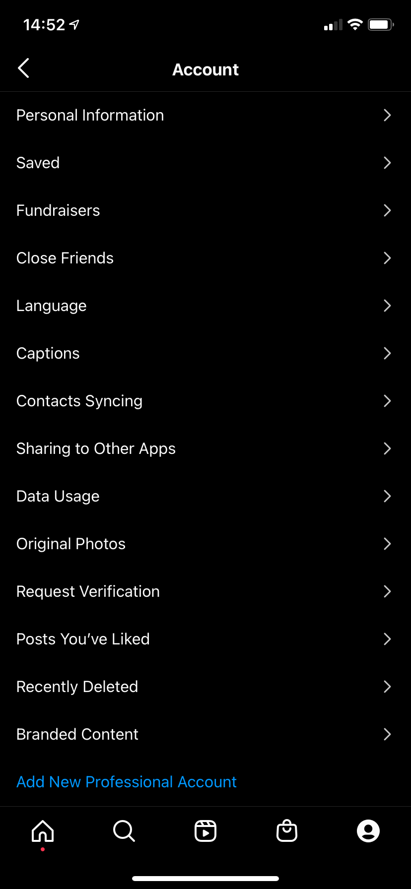 Instagram Account Settings