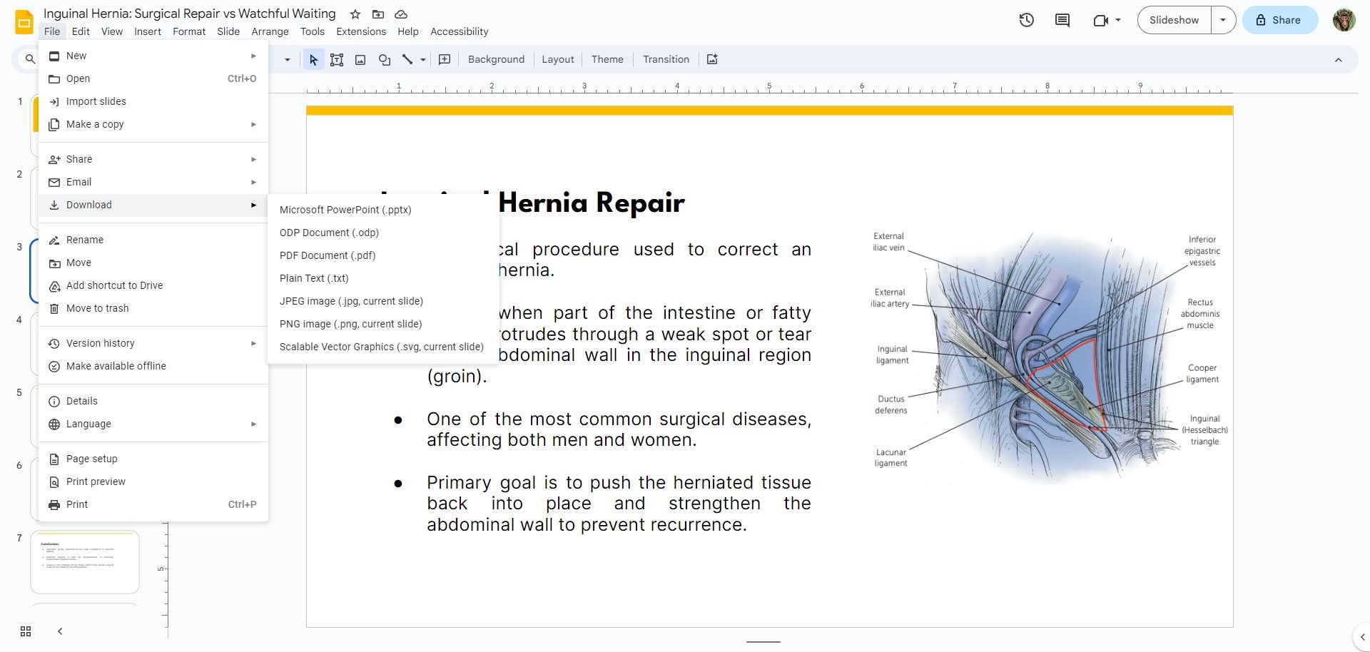 Скачивание презентации Google Slides