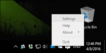 Меню настроек Seer с опцией автозапуска и другими переключателями