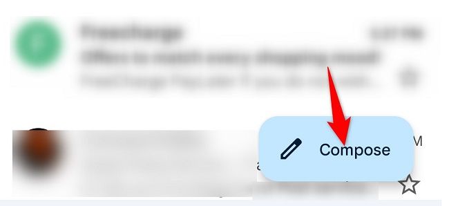 Выберите «Написать» в правом нижнем углу.