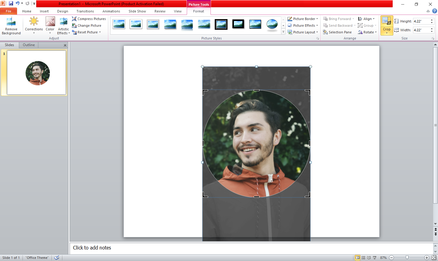 Перетаскивание изображения в маске круга