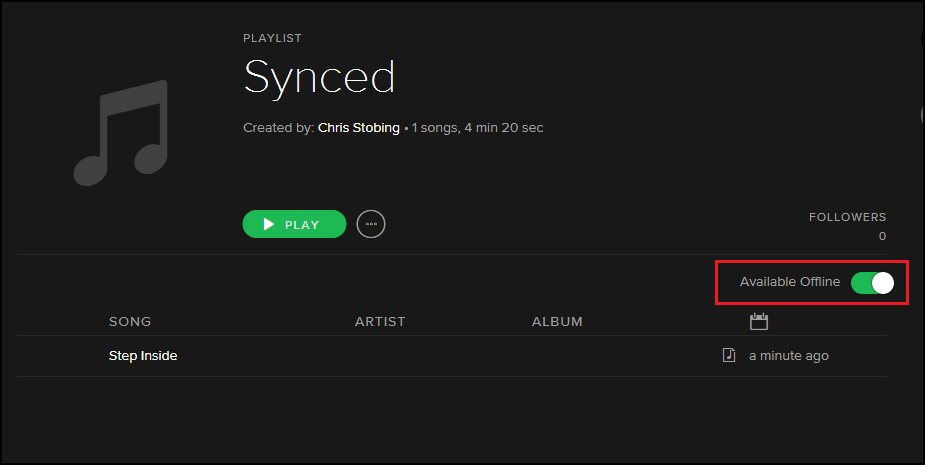 Пример включённого режима офлайн на мобильном устройстве