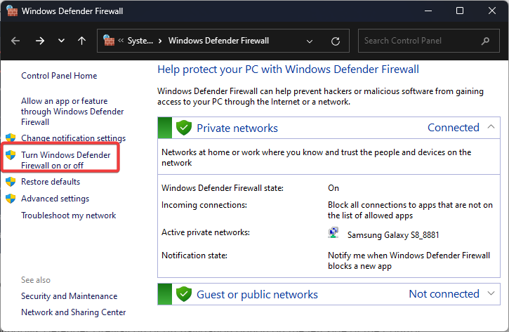 Отключение брандмауэра Windows Defender — настройка