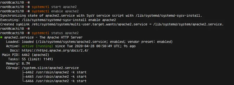 Установка и проверка Apache