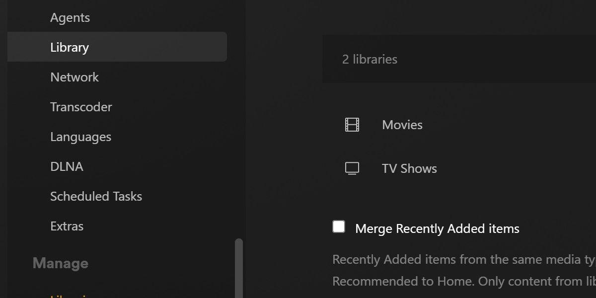 Скриншот: настройки Plex в веб-интерфейсе