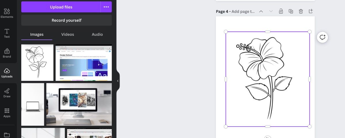 Canva coloring book adding uploaded image