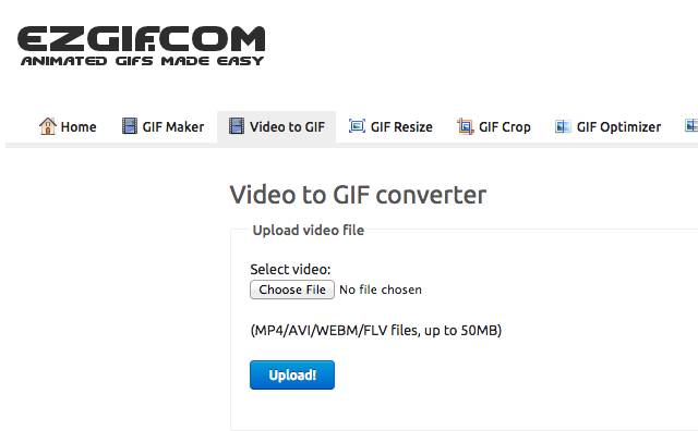 Интерфейс EzGIF