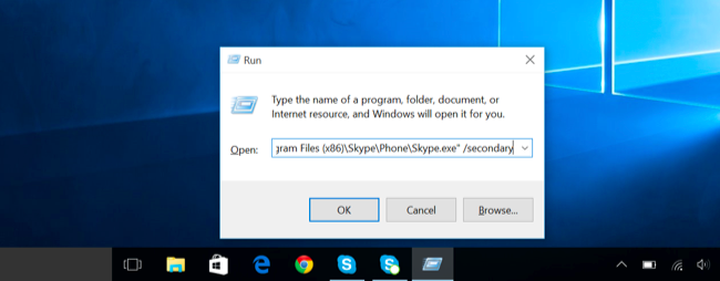 Ярлык Skype на рабочем столе Windows для второго аккаунта