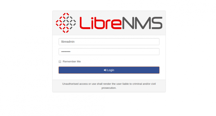 Вход LibreNMS