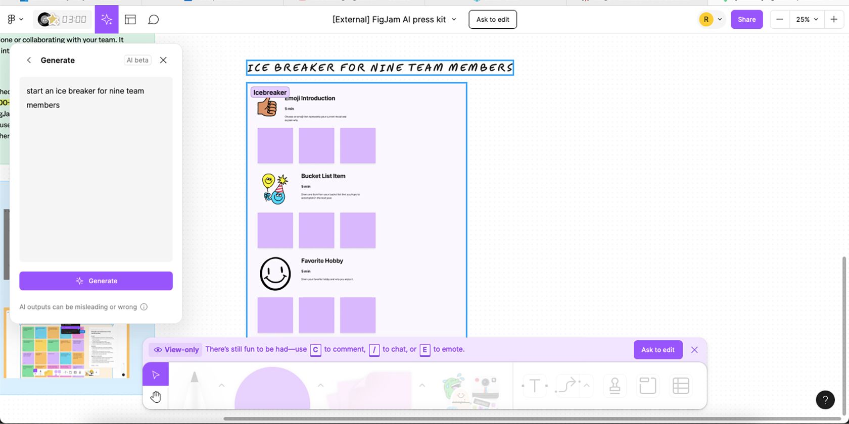 FigJam Text Prompt Generator With Ice Breaker