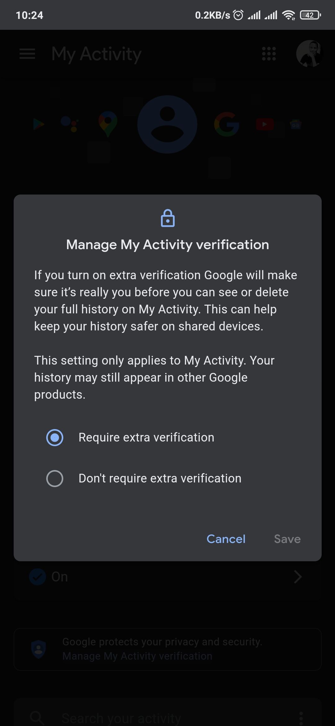 функция защиты паролем истории поиска Google