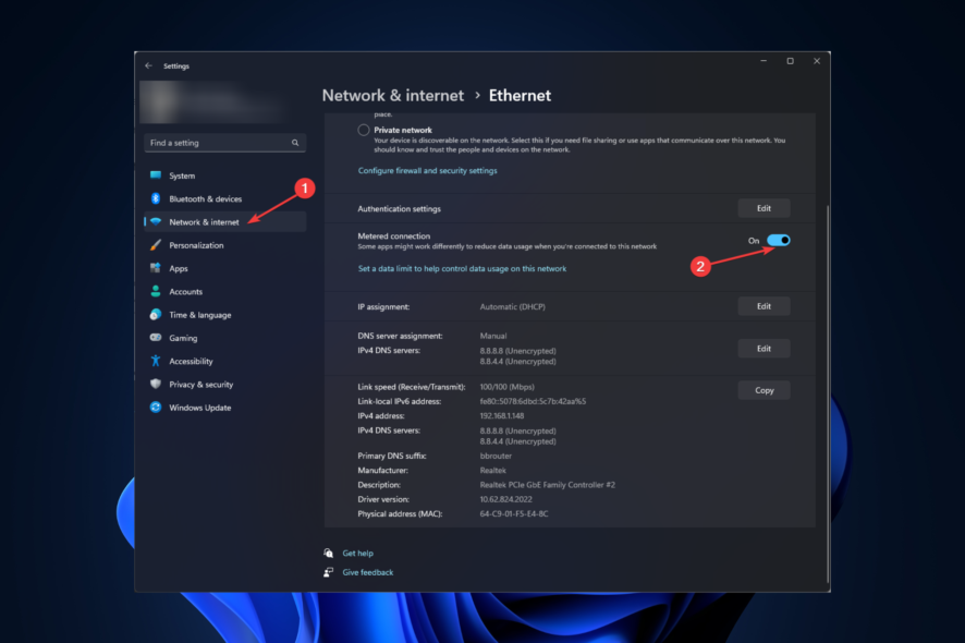 Измеряемое подключение в Windows 11: включить и отключить
