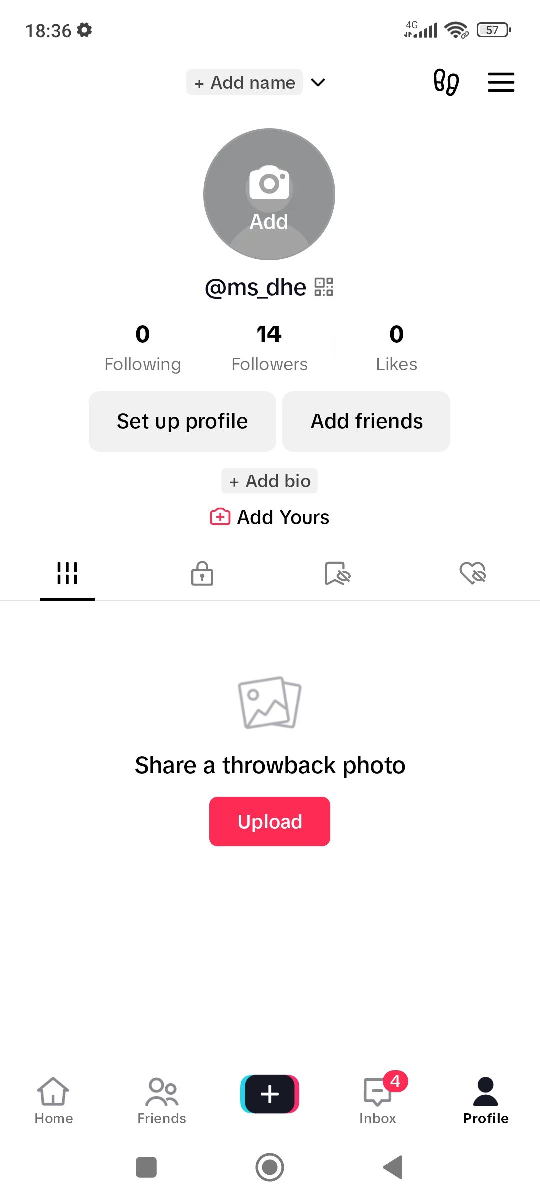 Страница профиля аккаунта TikTok