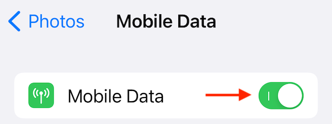 Tap the toggle next to the 