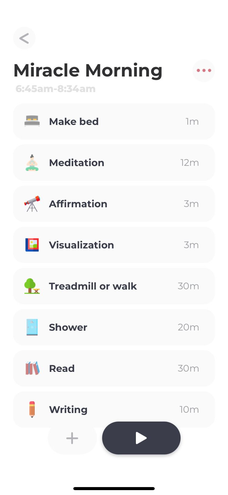 Routinery app Miracle Morning routine