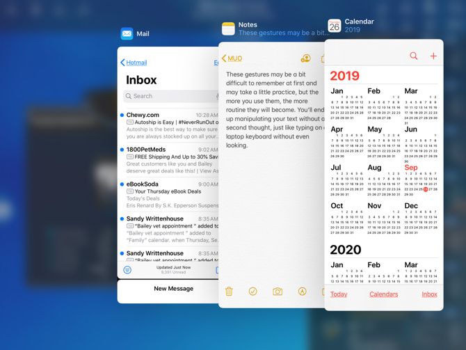 Переключатель Slide Over на iPadOS для управления несколькими приложениями