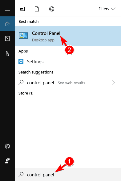 Панель управления — ссылка на раздел «Программы и компоненты»